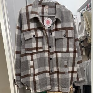 Plaid Button-Up Shacket